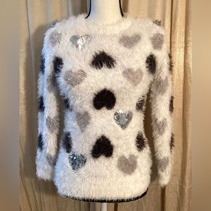 Pink Republic fluffy shiny sweater. Size L 14 kids